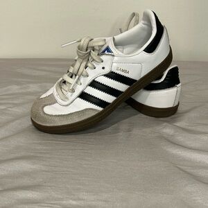 Adidas youth Samba White and Black Trainers